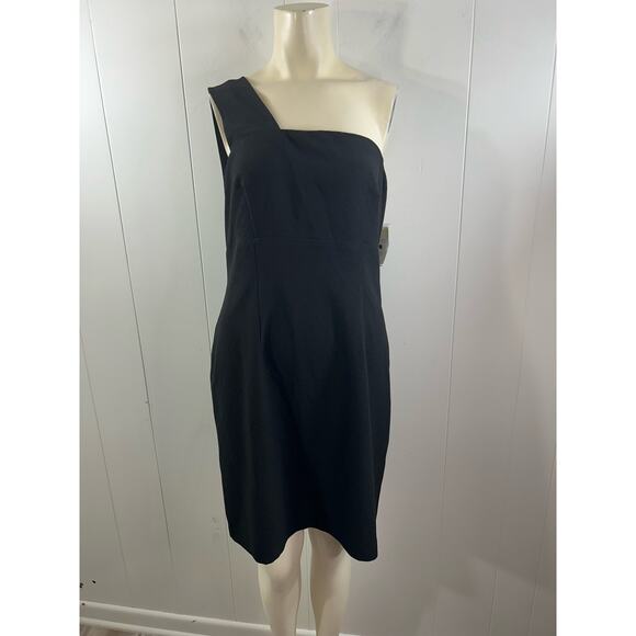NEW! NICOLE MILLER LOLA Crepe One Shoulder Mini Dress Size 14. NWOT - Picture 4 of 8